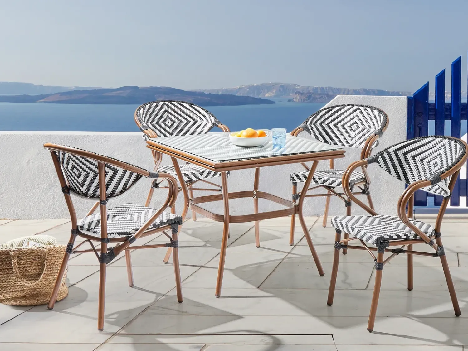 Hot Beliani CASPRI 80 cm 80 cm Vetro Nero/Bianco Bianco Marrone Nero