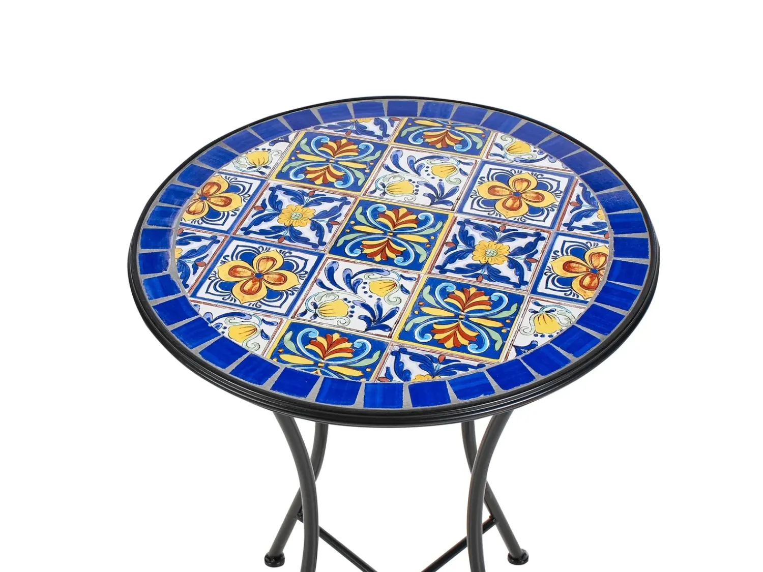 Outlet Beliani CORIANO 60 cm 60 cm Metallo Nero Blu Nero