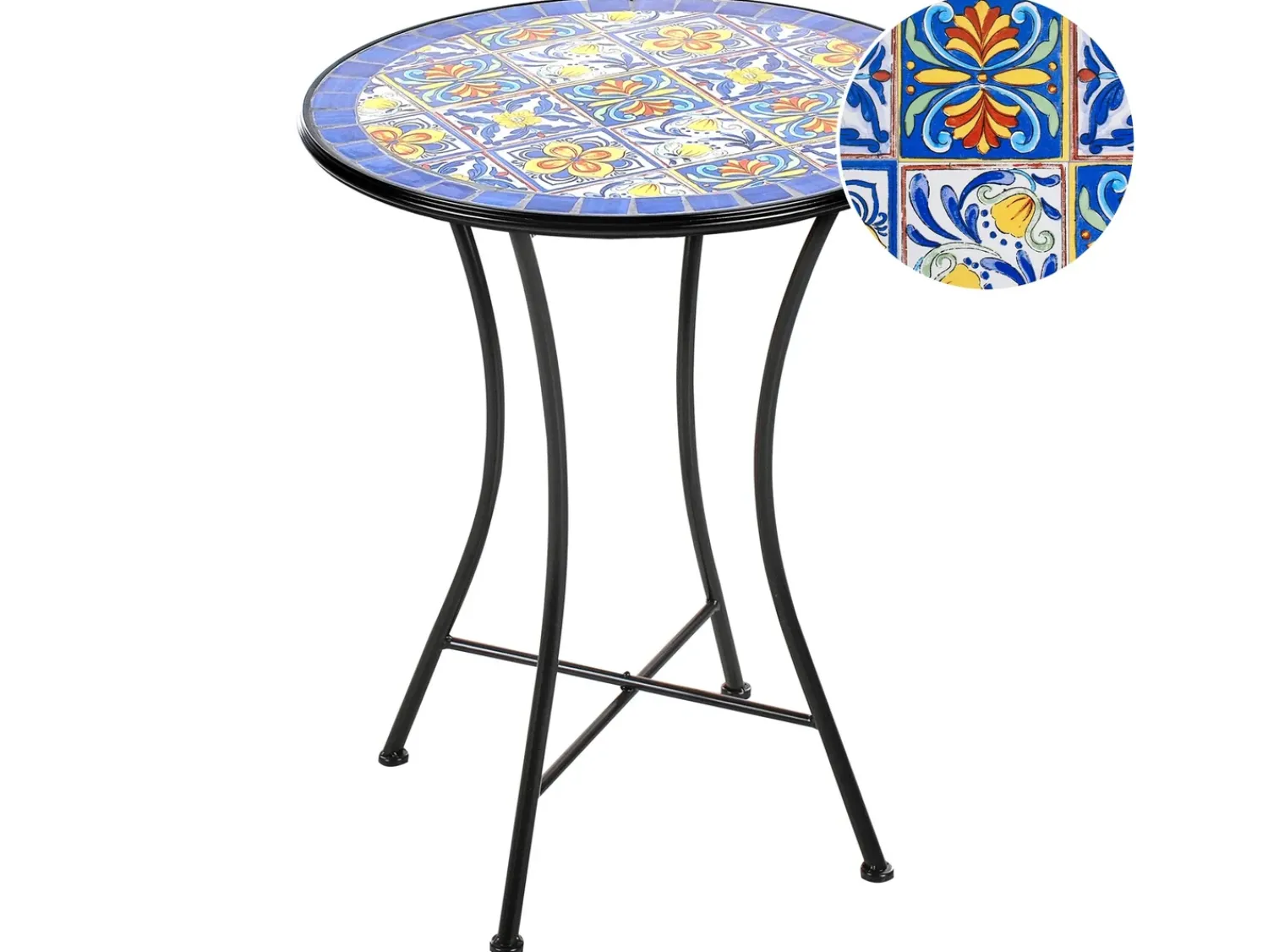 Outlet Beliani CORIANO 60 cm 60 cm Metallo Nero Blu Nero