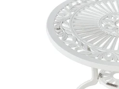 Outlet Beliani Tavolino Bistrot DASCIO 61 cm 61 cm Metallo sporco Bianco