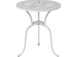 Outlet Beliani Tavolino Bistrot DASCIO 61 cm 61 cm Metallo sporco Bianco