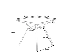 Hot Beliani LIVO 80 cm 80 cm Vetro Nero