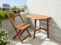 Discount Beliani Tavolino Bistrot OSIGO 44 cm 70 cm Legno d'acacia Marrone