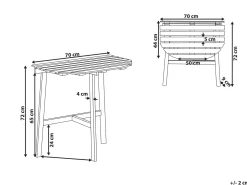 Discount Beliani Tavolino Bistrot OSIGO 44 cm 70 cm Legno d'acacia Marrone