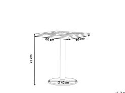 Discount Beliani PALMI 60 cm 60 cm Simil legno Marrone Marrone Nero