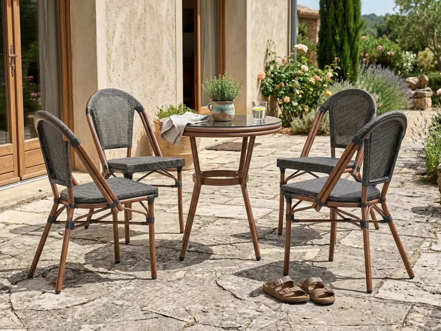 Discount Beliani RIFREDDO 70 cm 70 cm Vetro temperato Grigio Marrone Grigio