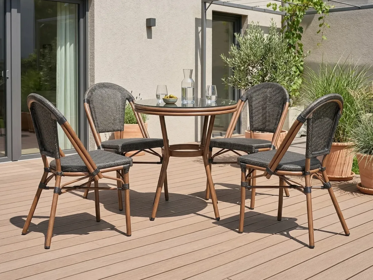 Discount Beliani RIFREDDO 70 cm 70 cm Vetro temperato Grigio Marrone Grigio
