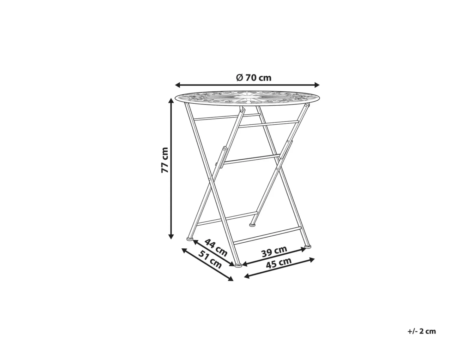 Best Beliani SCAFA 70 cm 70 cm Metallo Bianco