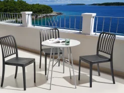 New Beliani Tavolino Bistrot TALTAL 64 cm 64 cm Metallo Grigio