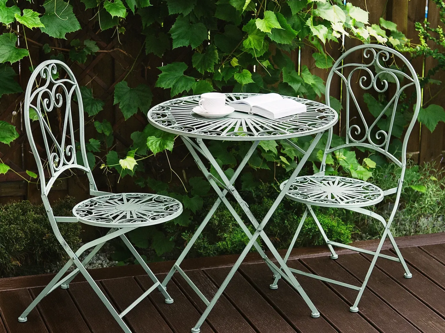 Online Beliani TRENTO 70 cm 70 cm Metallo chiaro Verde