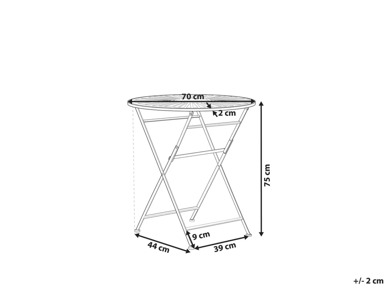 Online Beliani TRENTO 70 cm 70 cm Metallo chiaro Verde
