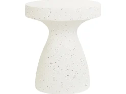 Beliani Tavolino BIVIERE 39 cm 39 cm Effetto terrazzo Terrazzo Bianco