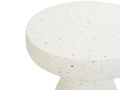 Beliani Tavolino BIVIERE 39 cm 39 cm Effetto terrazzo Terrazzo Bianco