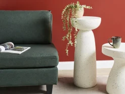 Best Beliani Tavolino CADINI 33 cm 33 cm Effetto terrazzo Terrazzo Bianco