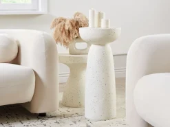 Best Beliani Tavolino CADINI 33 cm 33 cm Effetto terrazzo Terrazzo Bianco