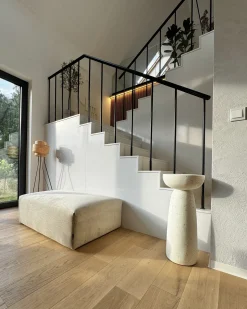 Best Beliani Tavolino CADINI 33 cm 33 cm Effetto terrazzo Terrazzo Bianco