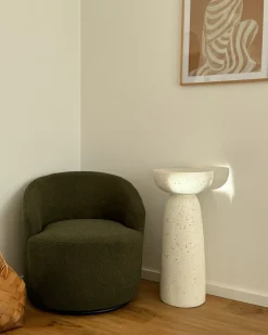Best Beliani Tavolino CADINI 33 cm 33 cm Effetto terrazzo Terrazzo Bianco