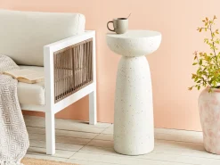 Best Beliani Tavolino CADINI 33 cm 33 cm Effetto terrazzo Terrazzo Bianco
