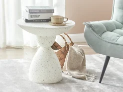 Discount Beliani Tavolino CAFFI 50 cm 50 cm Terrazzo Bianco