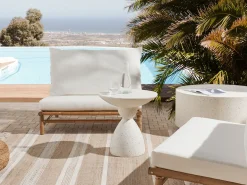Discount Beliani Tavolino CAFFI 50 cm 50 cm Terrazzo Bianco