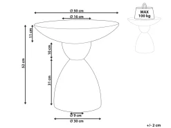 Discount Beliani Tavolino CAFFI 50 cm 50 cm Terrazzo Bianco