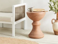 Beliani Tavolino CALDARO 40 cm 40 cm Simil legno Marrone