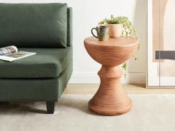 Beliani Tavolino CALDARO 40 cm 40 cm Simil legno Marrone