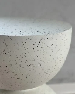 Online Beliani Tavolino CAORIA 40 cm 40 cm Effetto terrazzo Terrazzo Bianco