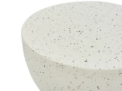 Online Beliani Tavolino CAORIA 40 cm 40 cm Effetto terrazzo Terrazzo Bianco