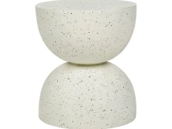 Online Beliani Tavolino CAORIA 40 cm 40 cm Effetto terrazzo Terrazzo Bianco