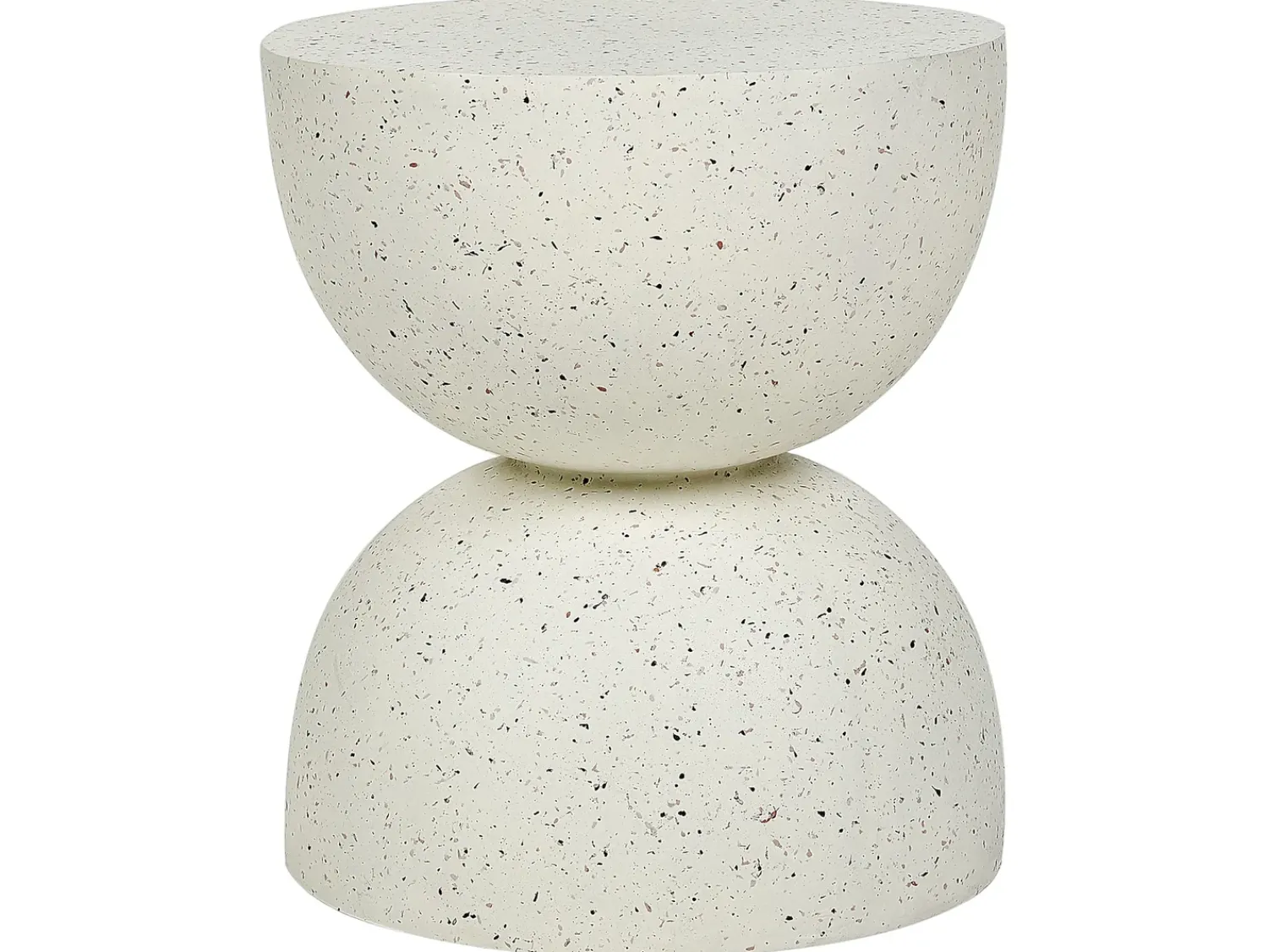 Online Beliani Tavolino CAORIA 40 cm 40 cm Effetto terrazzo Terrazzo Bianco