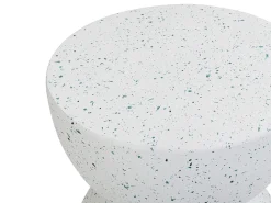 Beliani Tavolino CAORIA 40 cm 40 cm Effetto terrazzo Terrazzo Bianco Bianco Blu