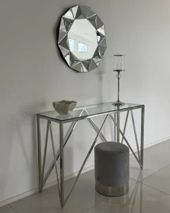 Tavolino consolle WESO Vetro temperato Argento