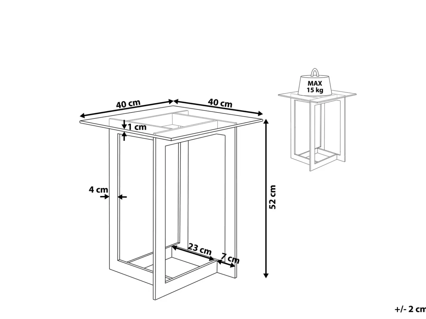 Tavolino CRYSTAL Vetro temperato Oro