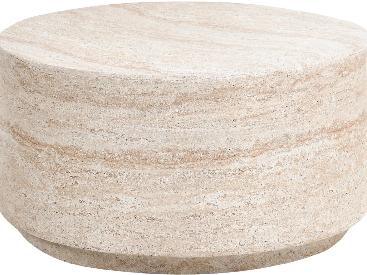 Discount Beliani Tavolino da caffè ASIERIO 70 cm 70 cm Effetto travertino Beige