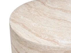 Discount Beliani Tavolino da caffè ASIERIO 70 cm 70 cm Effetto travertino Beige