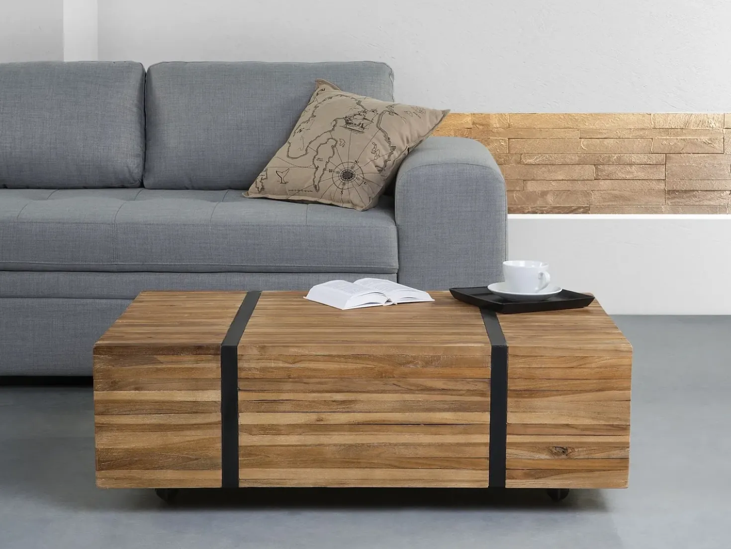 Tavolino da caffè GANDER Legno di teak Marrone
