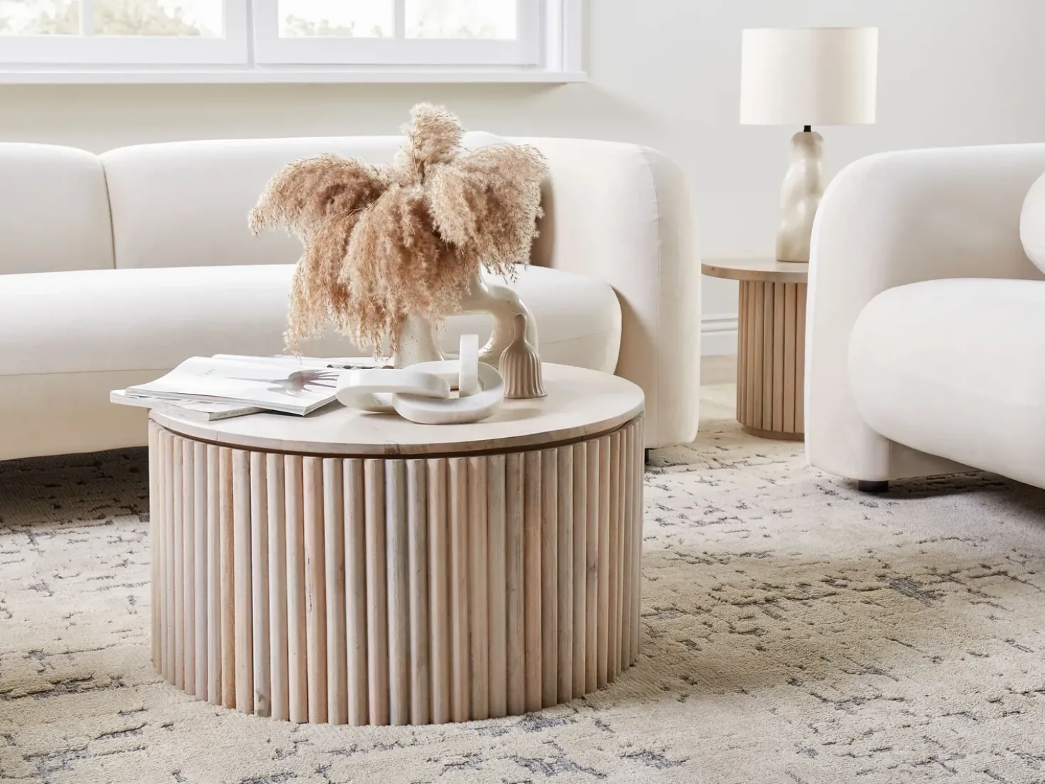 Tavolino da caffè KIRKWOOD Legno di mango Marrone chiaro con contenitore