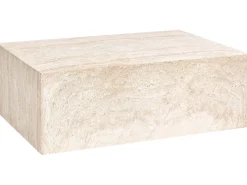 Discount Beliani Tavolino da caffè NOBRES 90 cm 66 cm Effetto travertino Beige