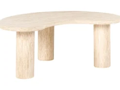 Sale Beliani Tavolino da caffè NOMA 52 cm 89 cm Effetto travertino Beige