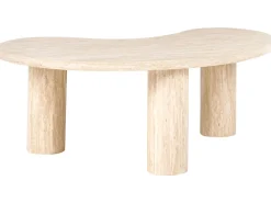 Sale Beliani Tavolino da caffè NOMA 52 cm 89 cm Effetto travertino Beige
