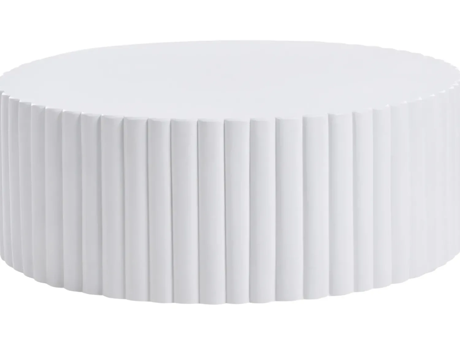 Clearance Beliani Tavolino da caffè POZZA 117 cm 117 cm Bianco