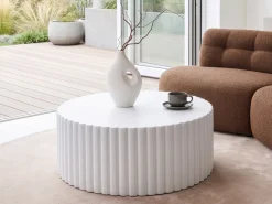 Clearance Beliani Tavolino da caffè POZZA 117 cm 117 cm Bianco