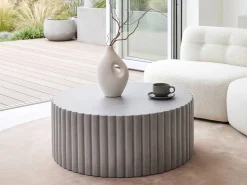 Clearance Beliani Tavolino da caffè POZZA 117 cm 117 cm Grigio