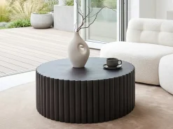 Hot Beliani Tavolino da caffè POZZA 117 cm 117 cm Nero Oro Nero