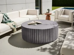 Hot Beliani Tavolino da caffè POZZA 117 cm 117 cm Nero Oro Nero