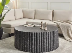 Sale Beliani Tavolino da caffè POZZA II 106 cm 106 cm Effetto terrazzo Terrazzo Nero