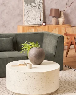 Discount Beliani Tavolino da caffè TREZZO 90 cm 90 cm Effetto terrazzo Terrazzo Bianco