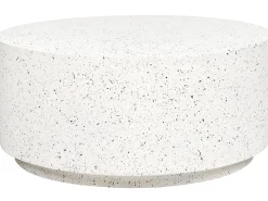 Discount Beliani Tavolino da caffè TREZZO 90 cm 90 cm Effetto terrazzo Terrazzo Bianco