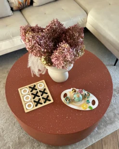 Best Beliani Tavolino da caffè TREZZO 90 cm 90 cm Effetto terrazzo Terrazzo Rosso